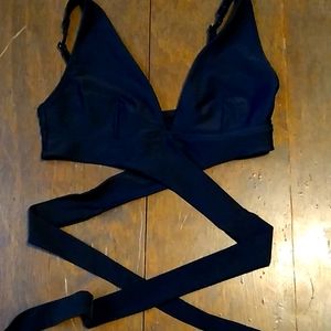 🌊Black self tie triangle bathing suit top🌊